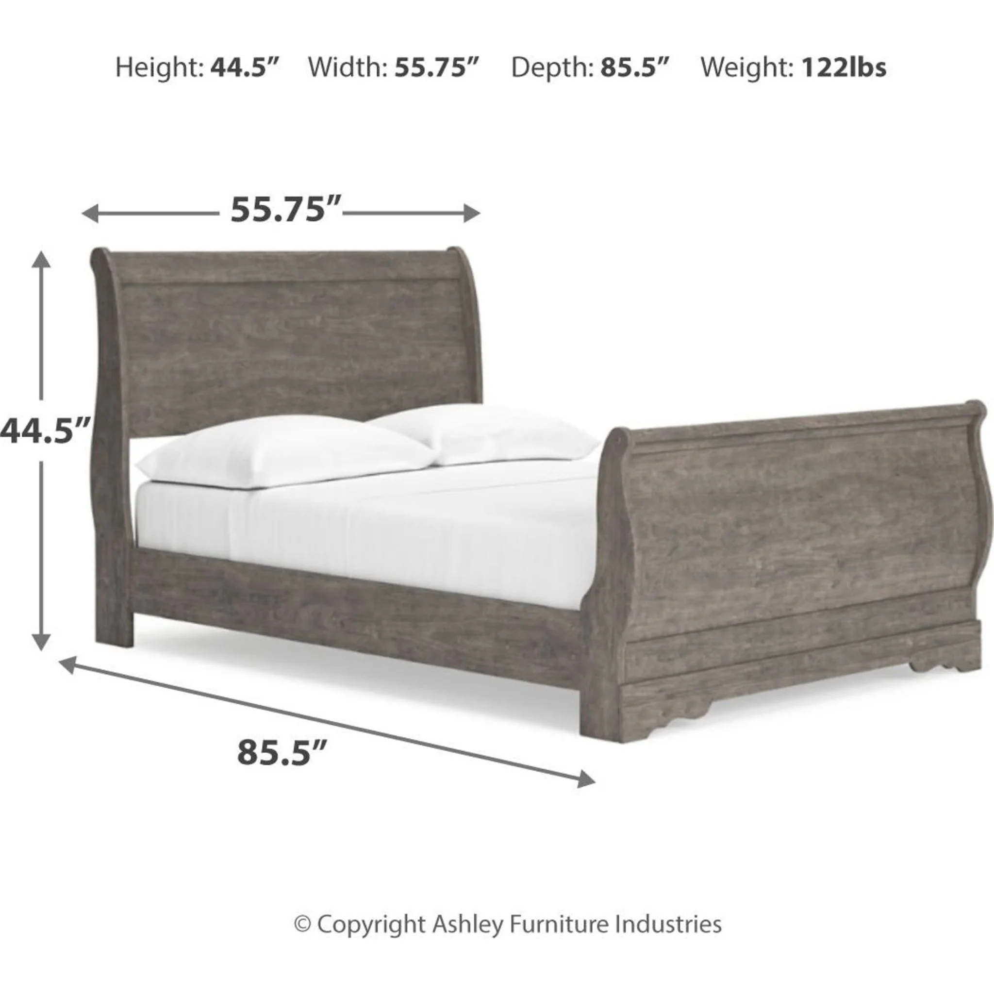 Bayzor 5 Piece Full Bedroom - Gray - Image 16