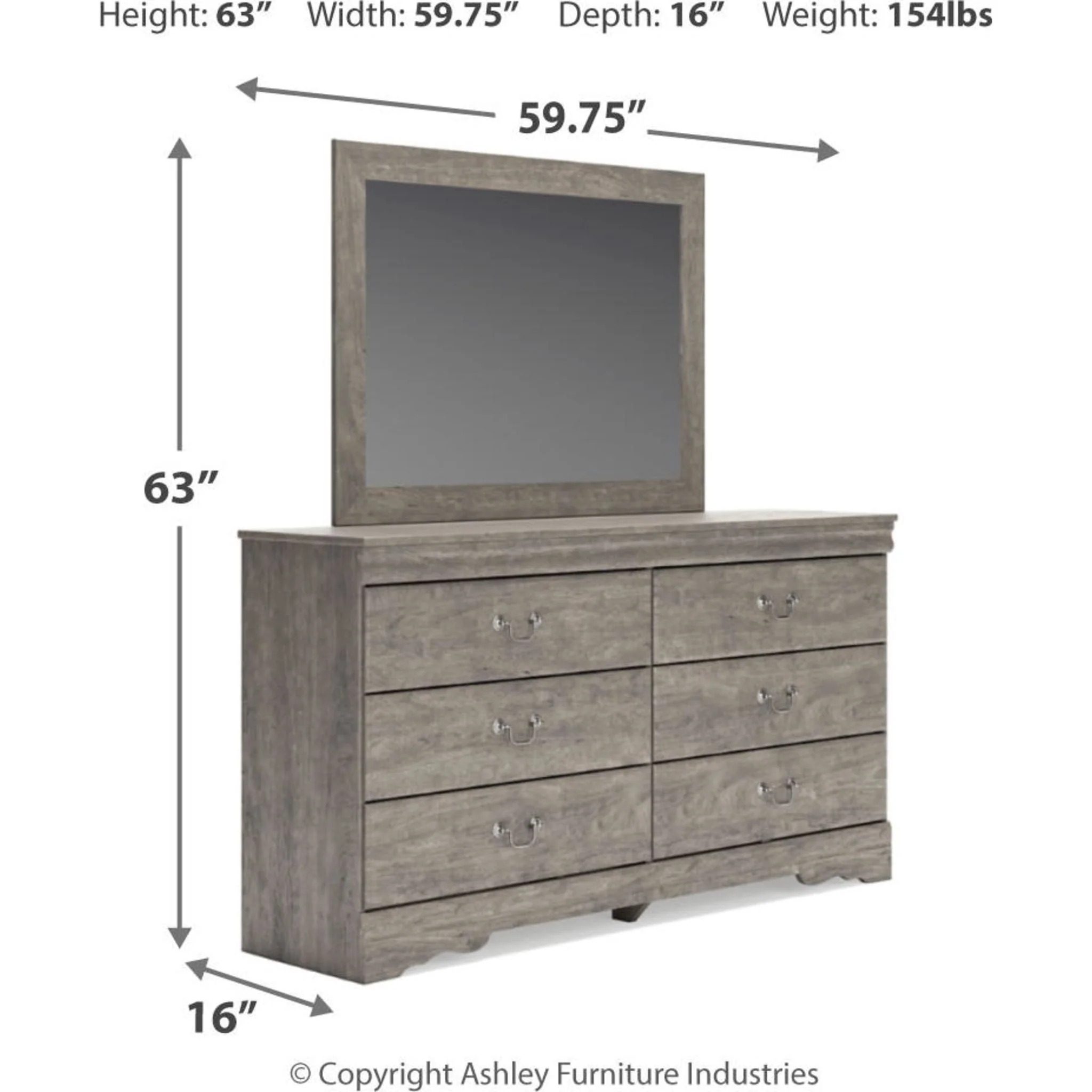 Bayzor 5 Piece Full Bedroom - Gray - Image 6