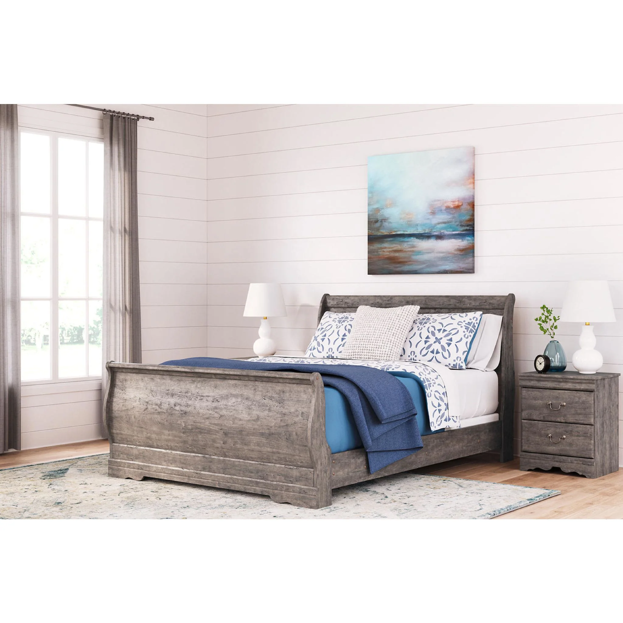 Bayzor 5 Piece King Panel Bedroom - Gray - Image 14
