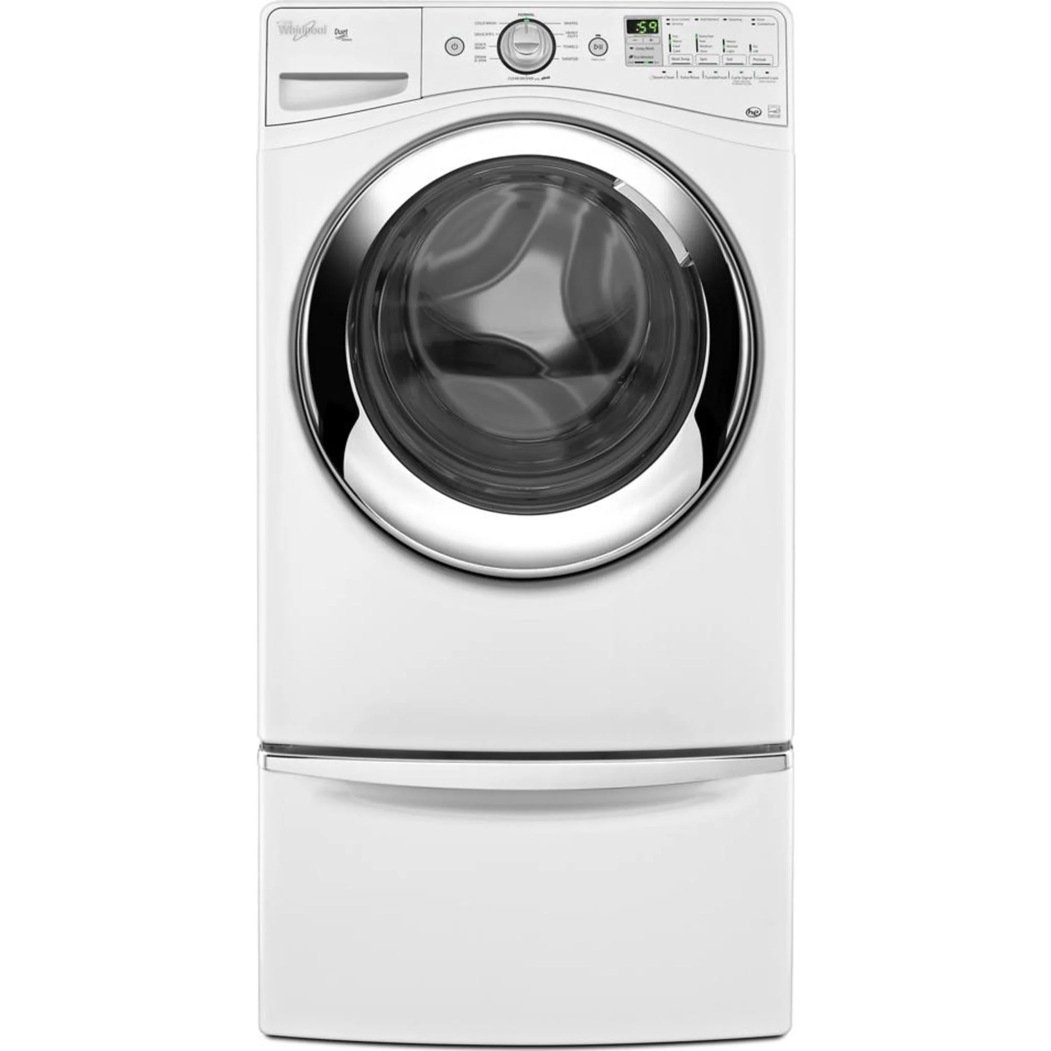 Whirlpool 15.5" (39.4 cm) Pedestal for Front Load Washer and Dryer with Storage -White with Chrome (XHPC155XW) - Image 149
