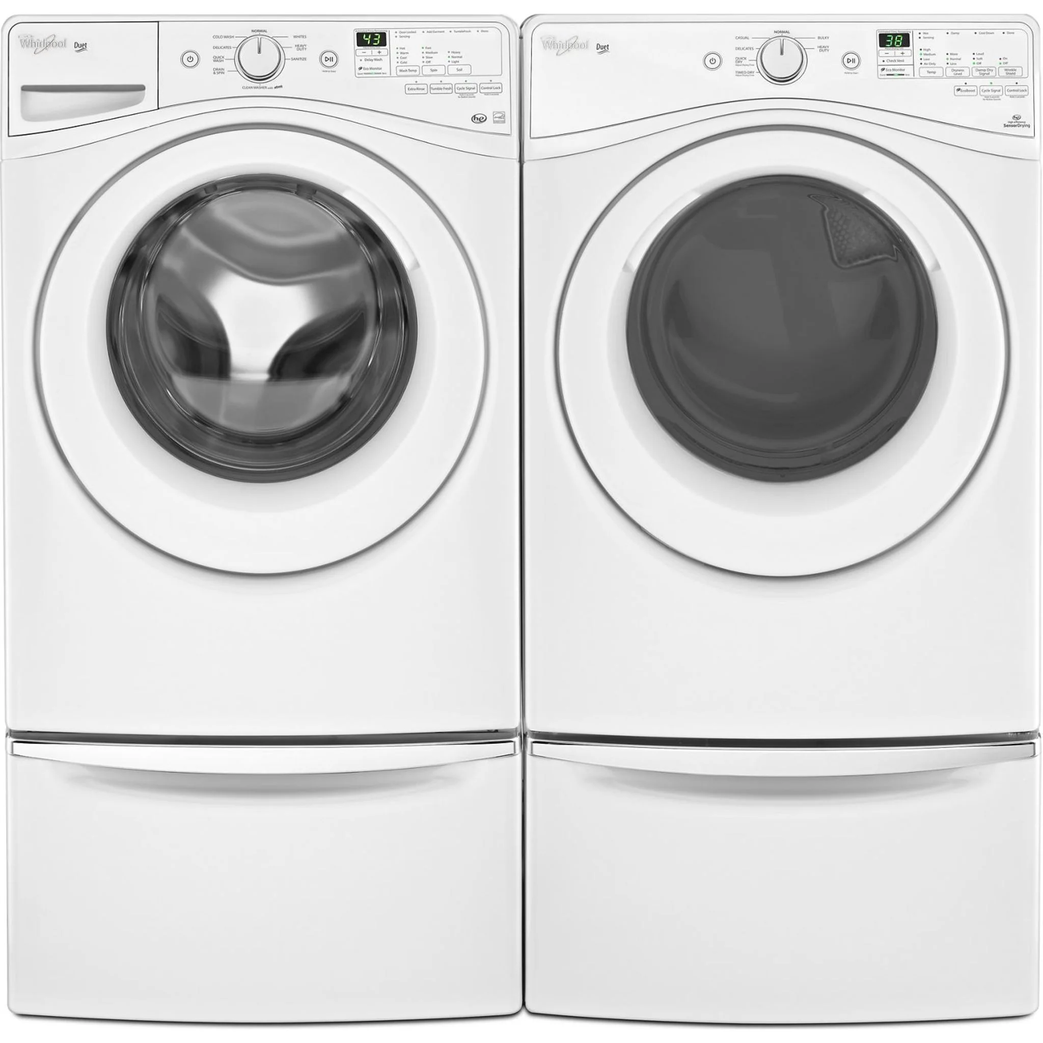 Whirlpool 15.5" (39.4 cm) Pedestal for Front Load Washer and Dryer with Storage -White with Chrome (XHPC155XW) - Image 151