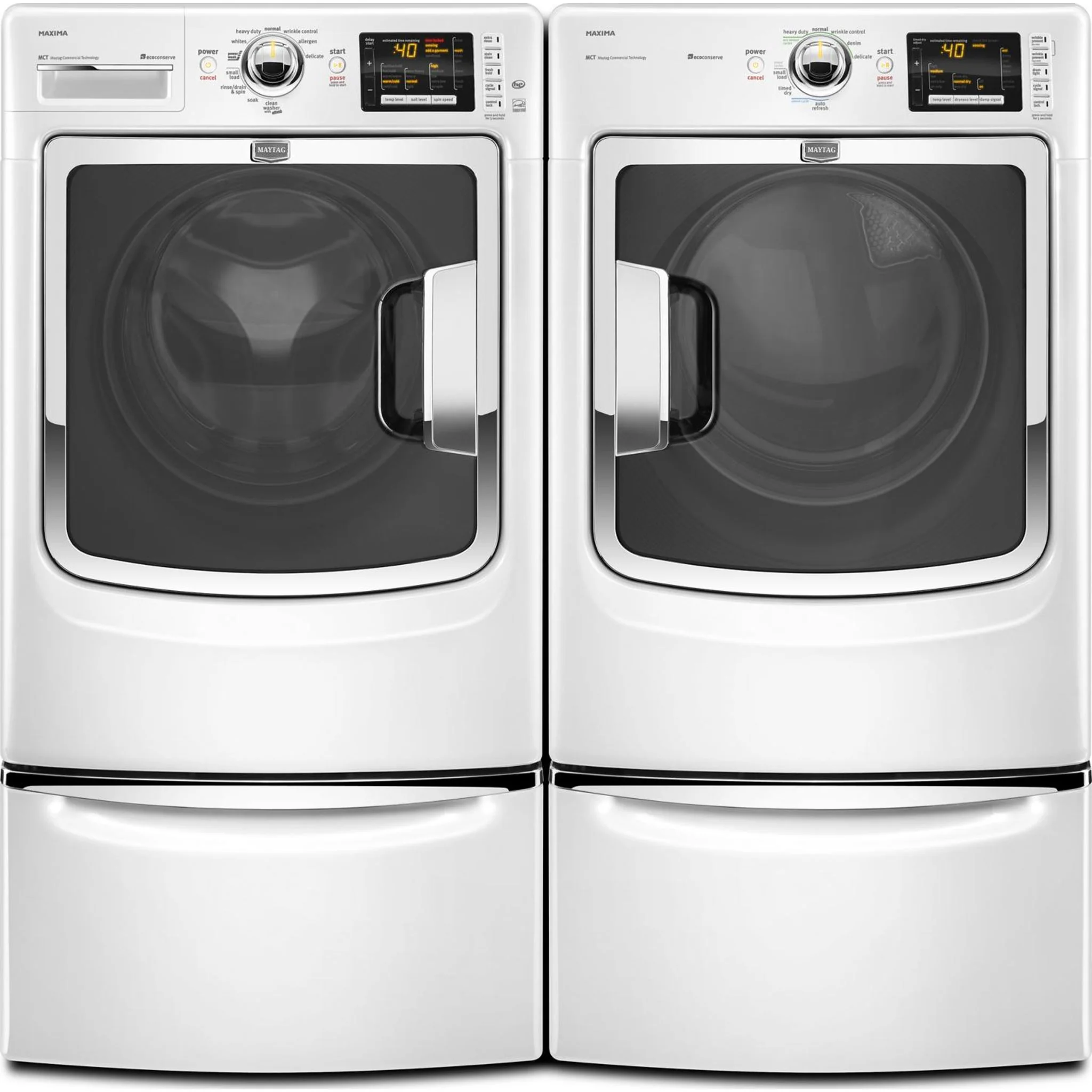 Whirlpool 15.5" (39.4 cm) Pedestal for Front Load Washer and Dryer with Storage -White with Chrome (XHPC155XW) - Image 54
