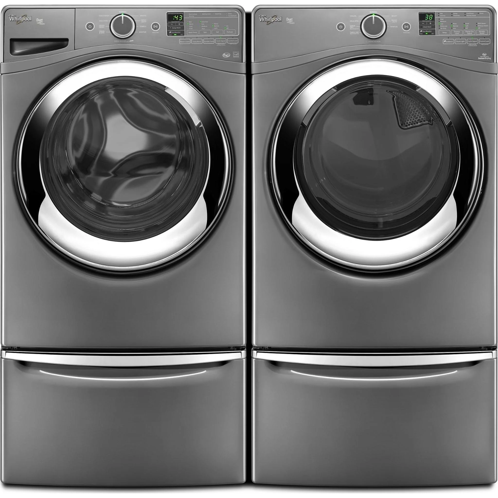 Whirlpool 15.5" (39.4 cm) Pedestal for Front Load Washer and Dryer with Storage -Chrome Shadow (XHPC155YC) - Image 100