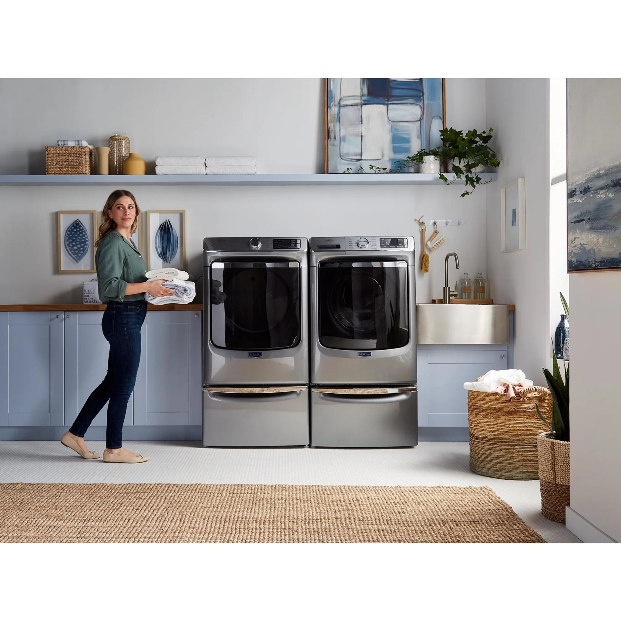 Whirlpool 15.5" (39.4 cm) Pedestal for Front Load Washer and Dryer with Storage -Chrome Shadow (XHPC155YC) - Image 20