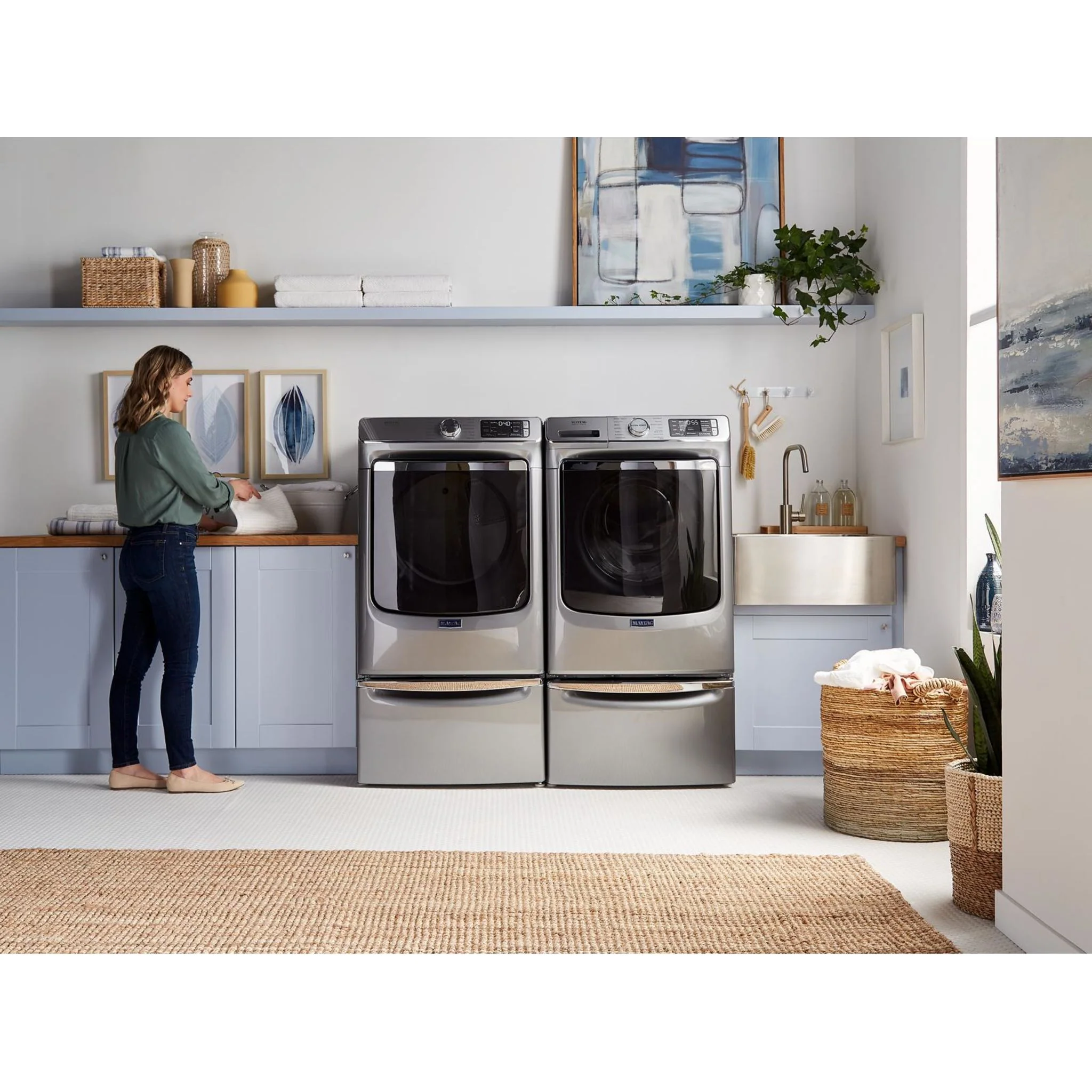 Whirlpool 15.5" (39.4 cm) Pedestal for Front Load Washer and Dryer with Storage -Chrome Shadow (XHPC155YC) - Image 23