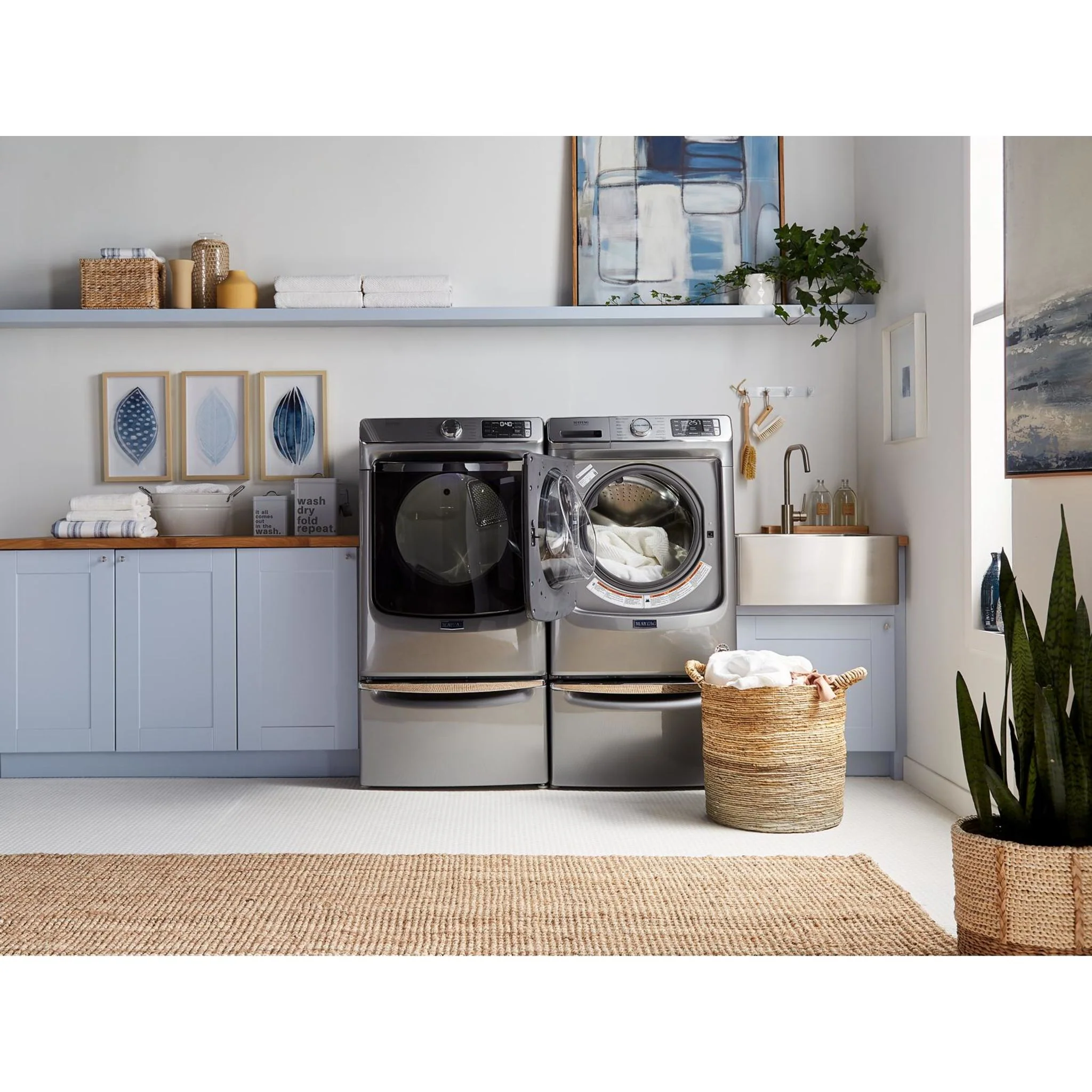 Whirlpool 15.5" (39.4 cm) Pedestal for Front Load Washer and Dryer with Storage -Chrome Shadow (XHPC155YC) - Image 96
