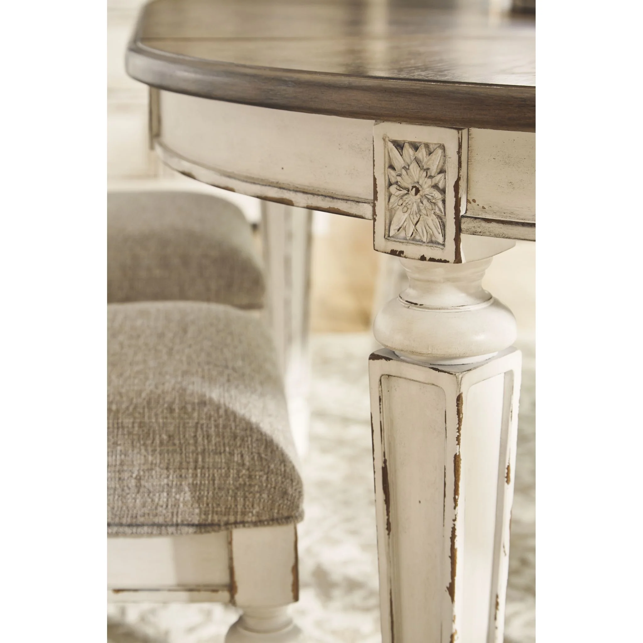 Realyn Dining Extension Table - Chipped White - (D743-35) - Image 4