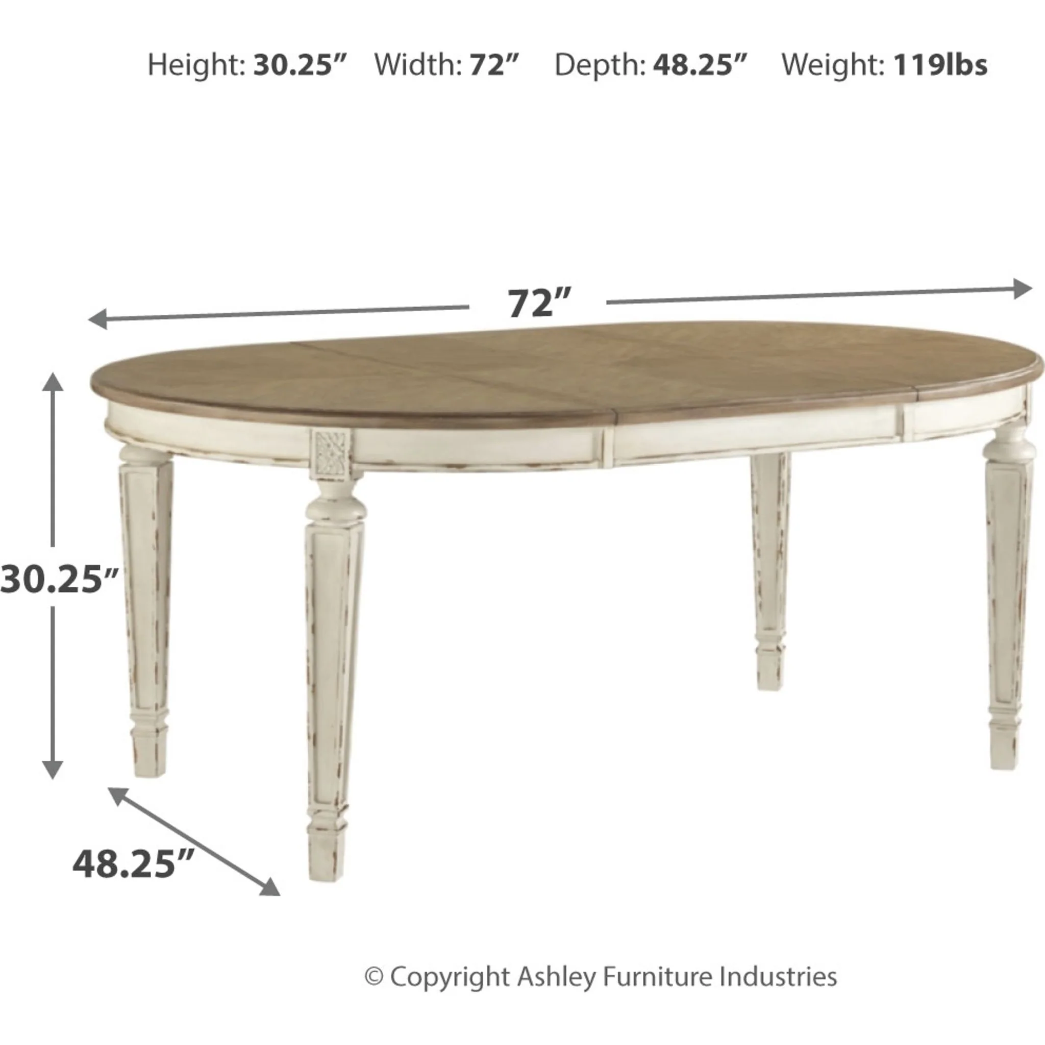 Realyn Dining Extension Table - Chipped White - (D743-35) - Image 6