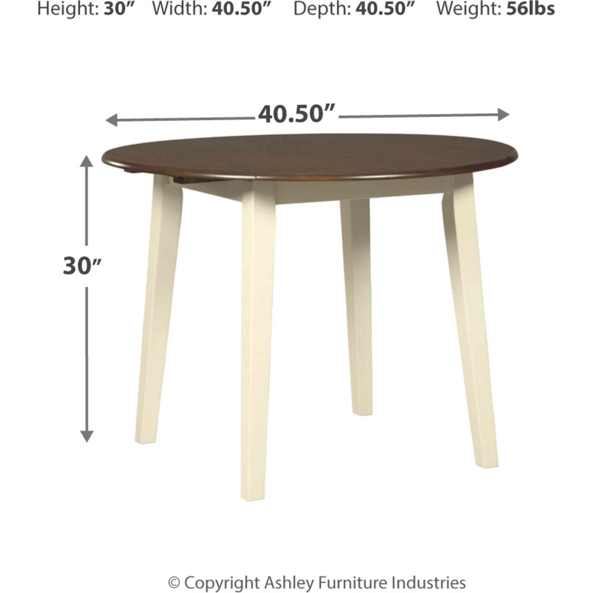 Woodanville Drop Leaf Table - Cream/Brown - (D335-15) - Image 4