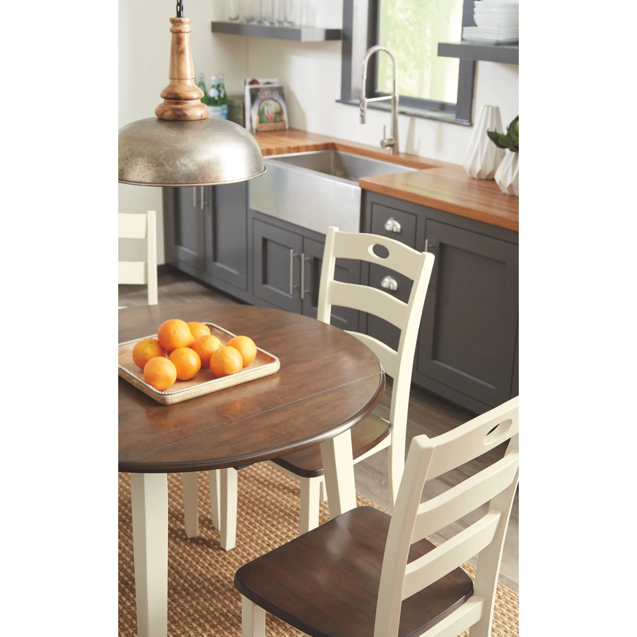 Woodanville Drop Leaf Table - Cream/Brown - (D335-15) - Image 6